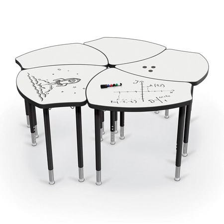 Mooreco Porcelain Desktop, Standard Shapes Desk with Black Direct Mount Shapes Legs 70522